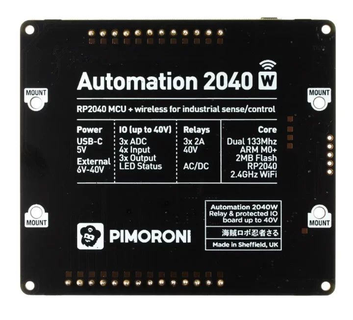 Raspberry Pi Pico W automation board 40V