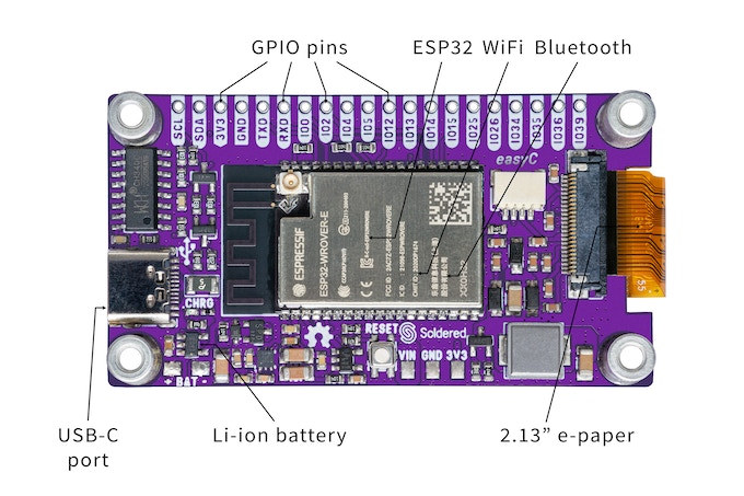 ESP32 2.13 inch e paper display board