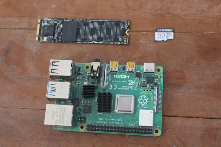 Raspberry Pi 4 M2 SATA SSD MicroSD card