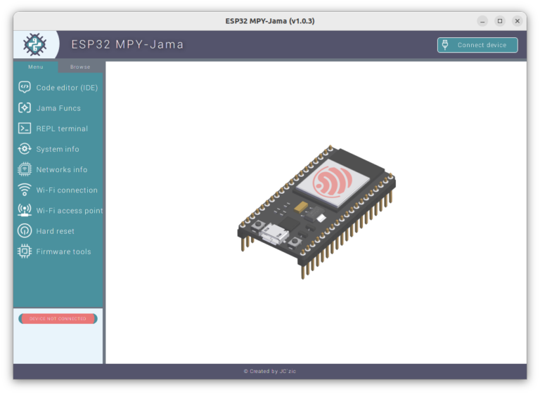 ESP32 MPY-Jama : MicroPython IDE สำหรับบอร์ด ESP32 - CNX Software