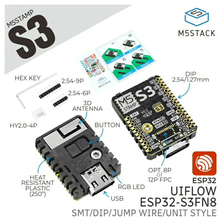ESP32 S3 module 2.54mm 1.27mm IOs