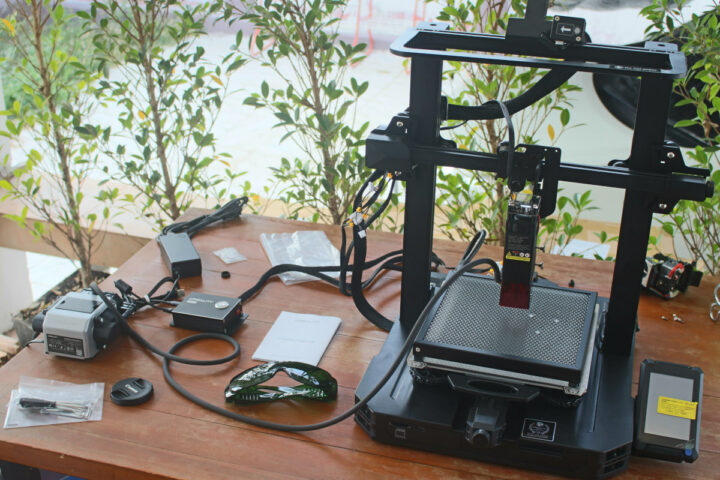 Ender 3 S1 Pro 3D printer converted laser engraver