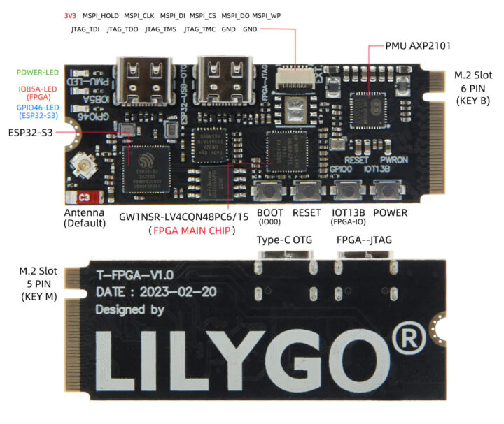 LILYGO T FPGA M2 Key B module