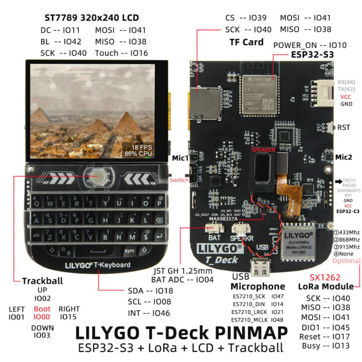 ESP32-S3 Keyboard Display LoRa board