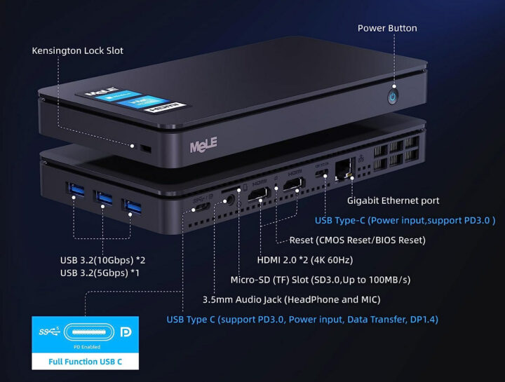 MeLE Overclock3C ports