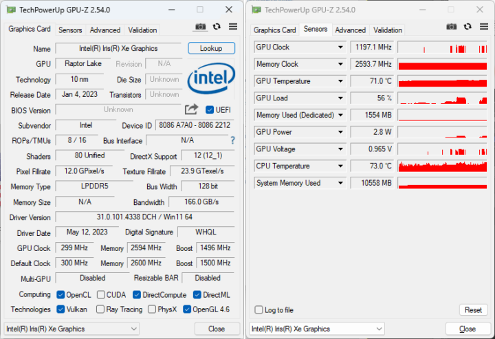 GPU Z Intel Iris Xe Graphics 1