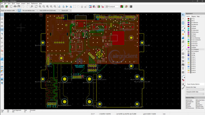 Airgradient ONE : PCB top and bottom layers