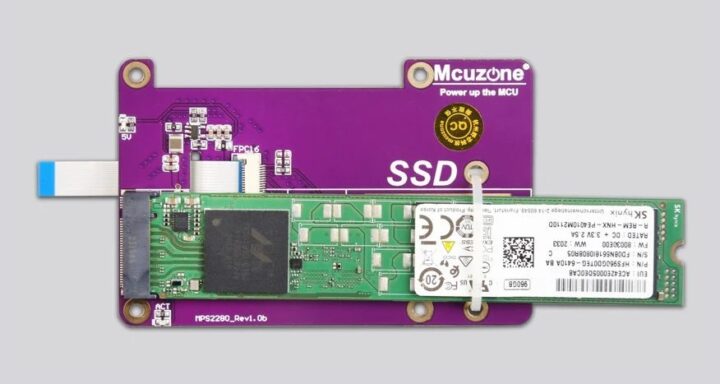 Mcuzone MPS2280 M.2 NVMe HAT for Raspberry Pi 5 22110 SSD Support