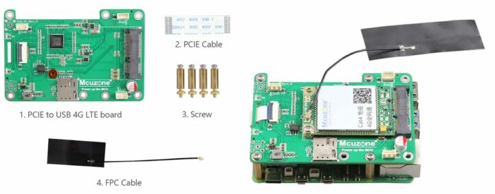 4G LTE PCIe Module for Raspberry Pi 5 Package