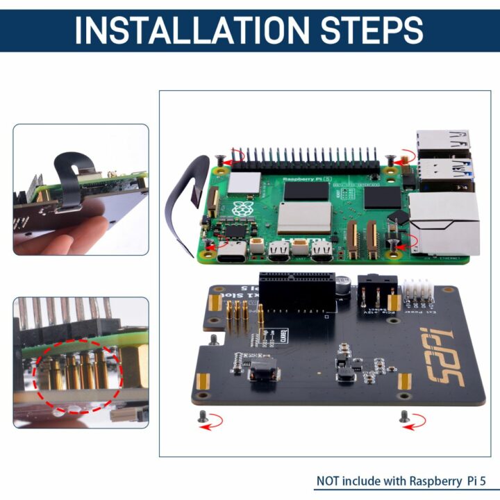 52Pi P02 PCIe Slot RPi5 install instruction