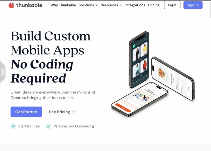 thunkable build Custom Mobile Apps