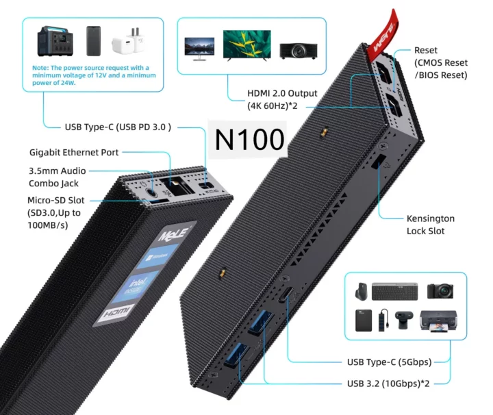 Intel N100 PC Stick specifications