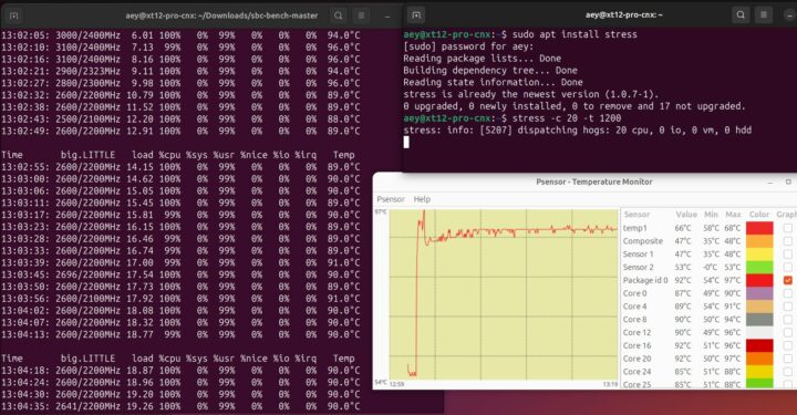 Stress test psensor