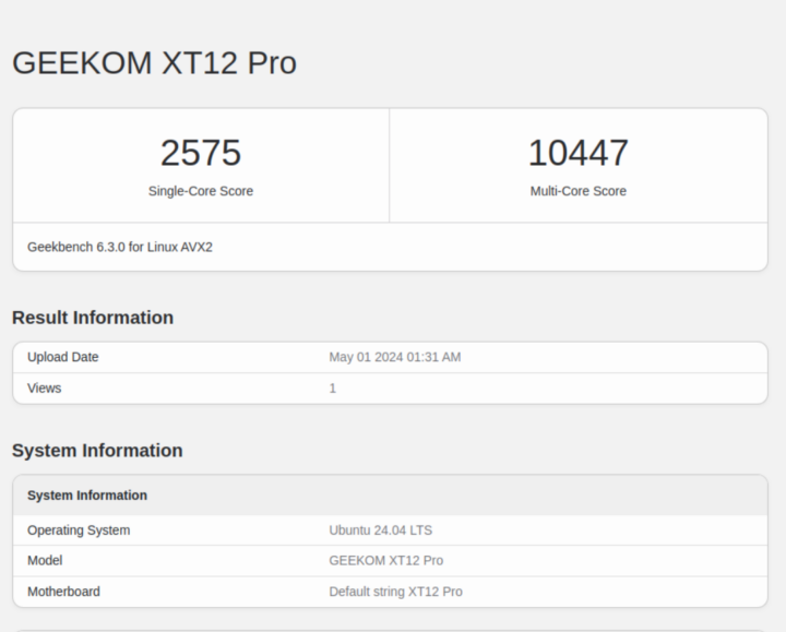 Intel Core i9 12900H Geekbench 6.3.0