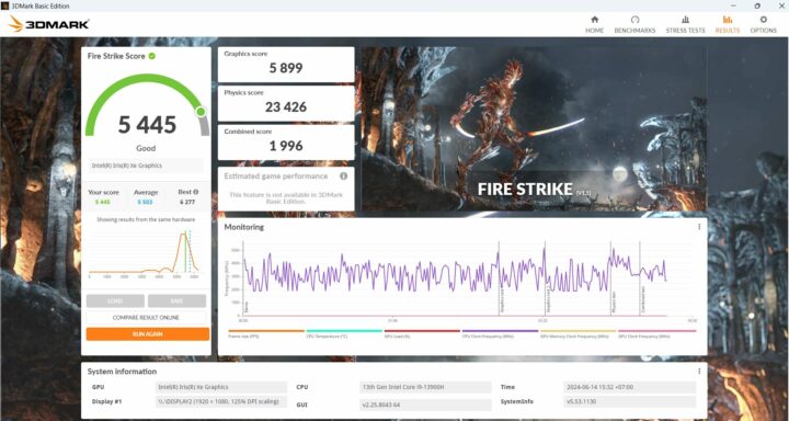 3DMark Fire Strike Intel Iris Xe Graphics