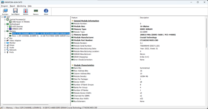 GEEKOM AE7 memory RAM