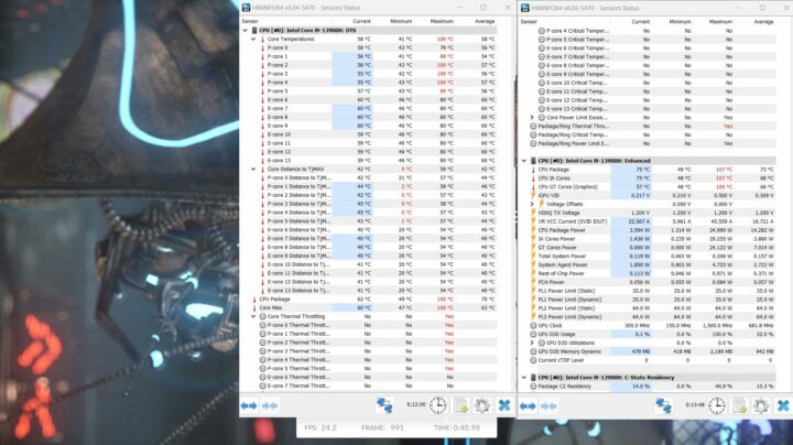 Intel Core i9-13900H THermal Test 3DMark Fire Strike