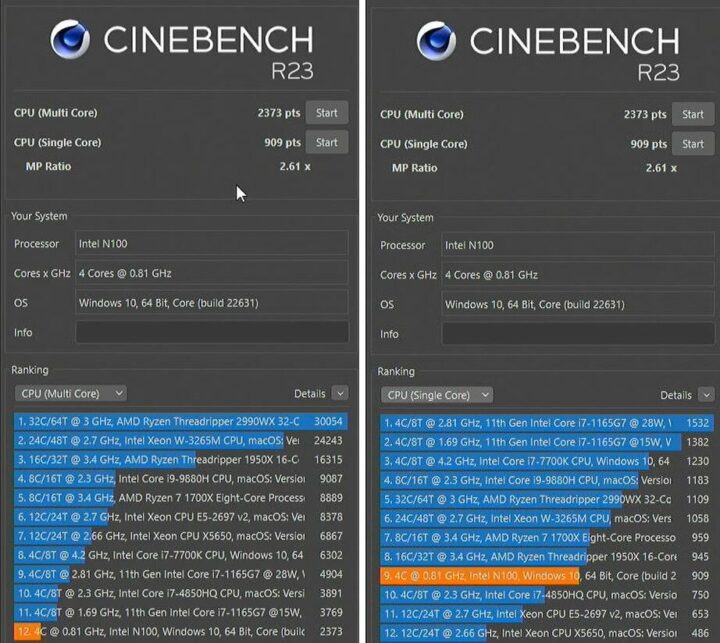active1 cooling cinebench multicore result
