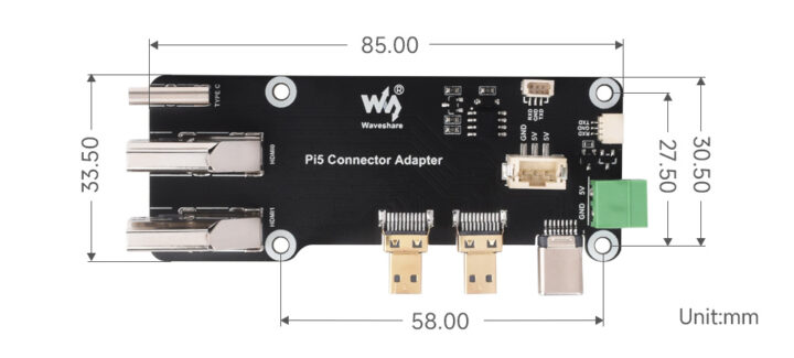 Pi5 Connector Adapter details size