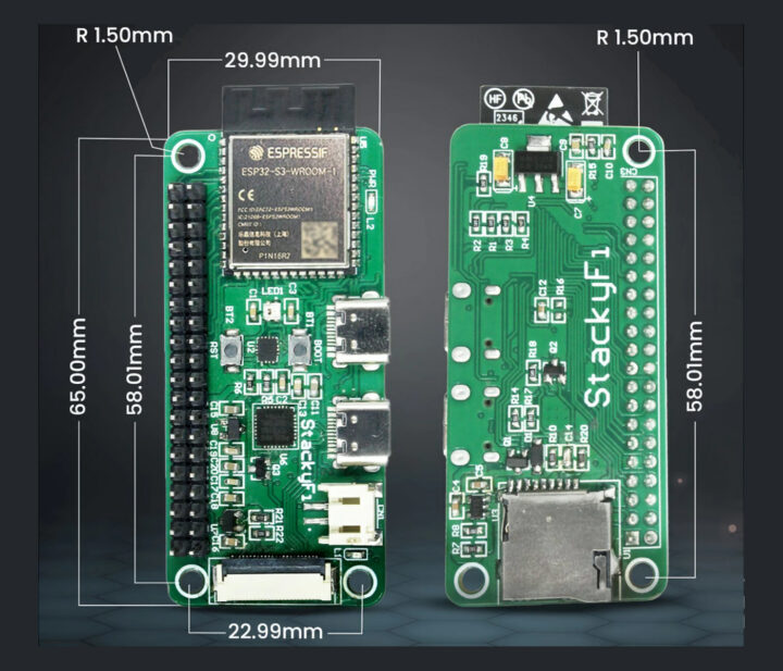 StackyFi ESP32 S3 Raspberry Pi Zero board