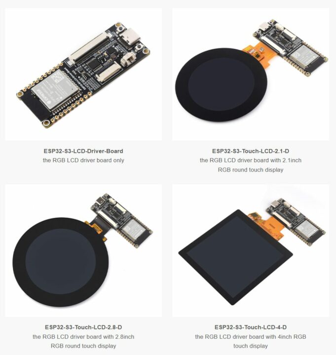 Waveshare ESP32-S3 LCD Driver Board Options