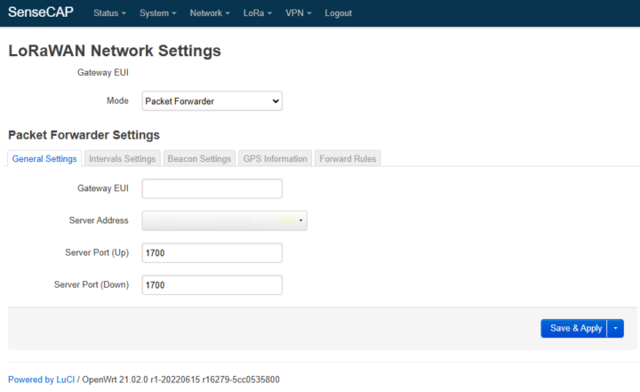 เปลี่ยน Mode เป็น Packet Forwarder