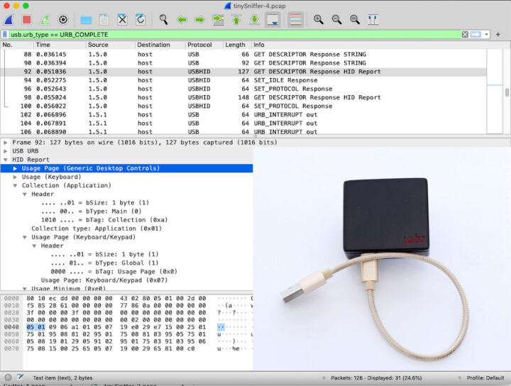 tinySniffer USB capture device