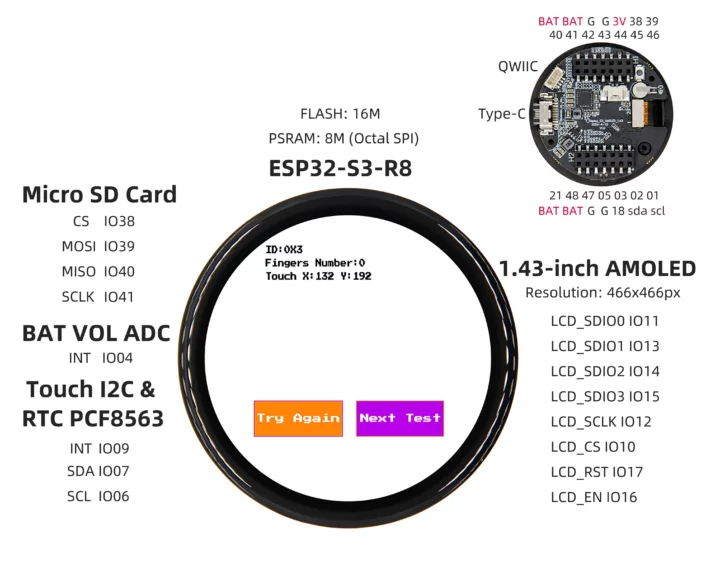 ESP32-S3 round AMOLED