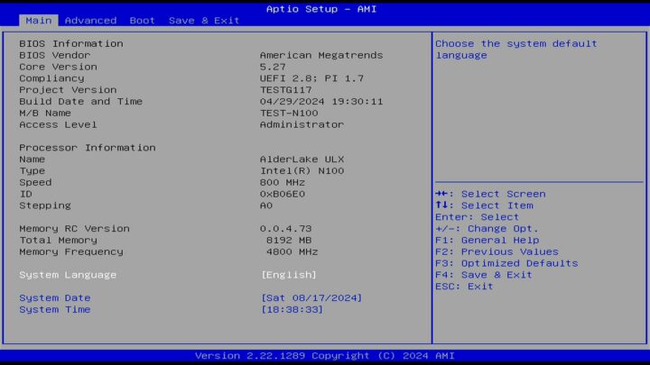 Radxa X4 bios