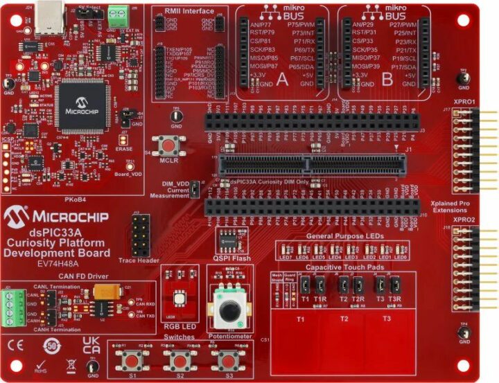 dsPIC33A Curiosity Platform Development Board