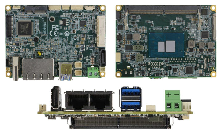 AAAEON PICO-ASL4 Rev.B Intel Atom x7000RE Pico ITX SBC Top and Bottom