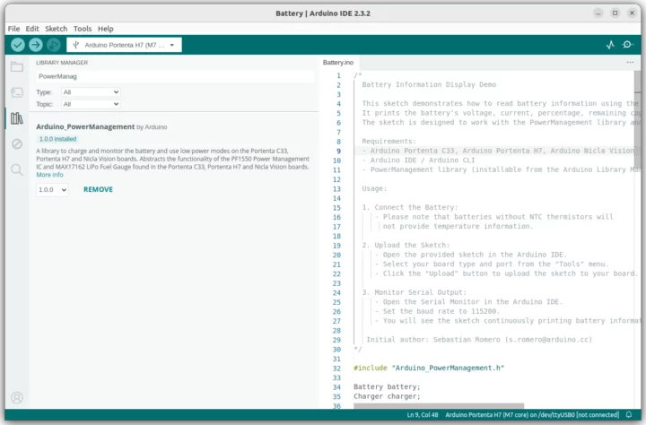 Install Arduino PowerManagement library