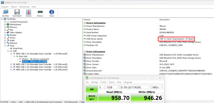 USB 3.2 speed test