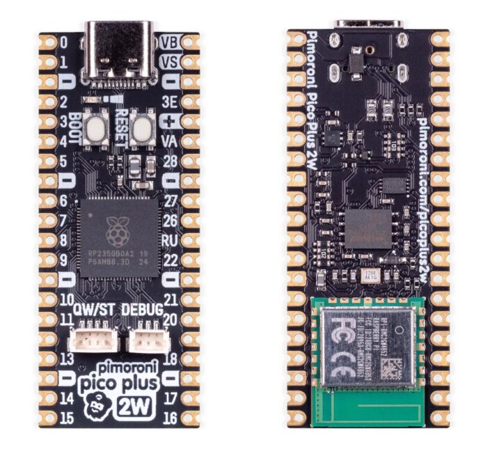 Pimoroni Pico Plus 2W front and back