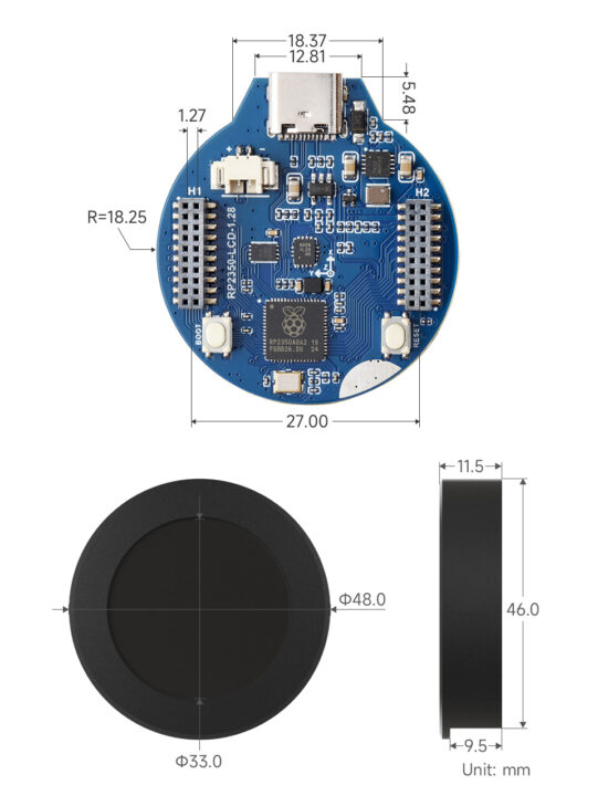 Rounded LCD Dimensions