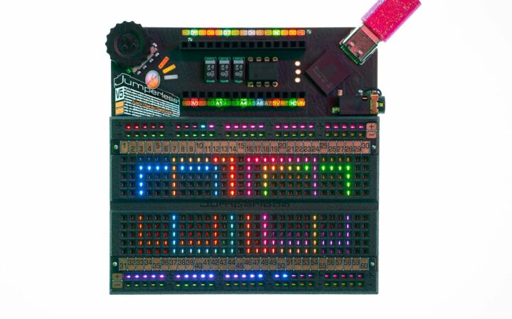 Jumperless V5 programmable breadboard