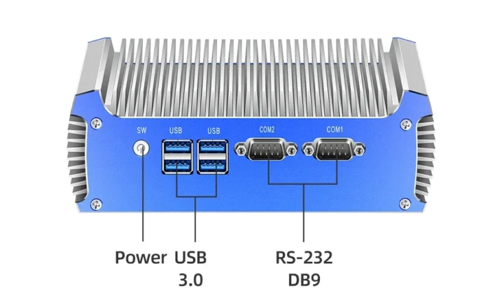 Cheap fanless industrial computer RS232 DB9 COM ports