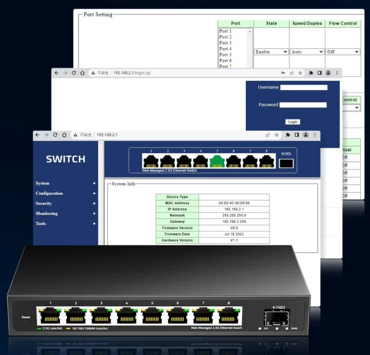 Inexpensive 10GbE Managed Switch web interface