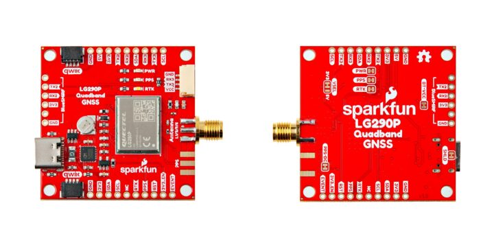 LG290P quadband GNSS breakout front an back