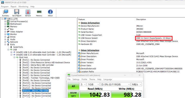 USB 3.2 back buttom