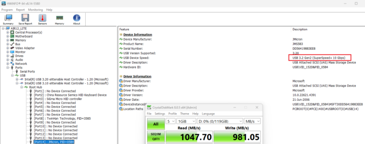 USB 3.2 back top