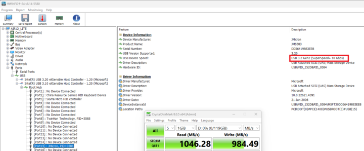 USB 3.2 fort 2