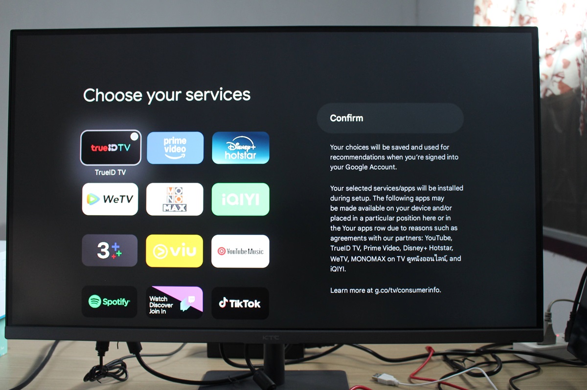 choose services google TV