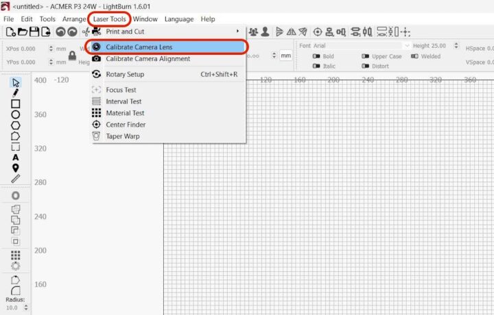 ACMER P3 48W Laser Engraver LightBurn Calibrate Camera Lens