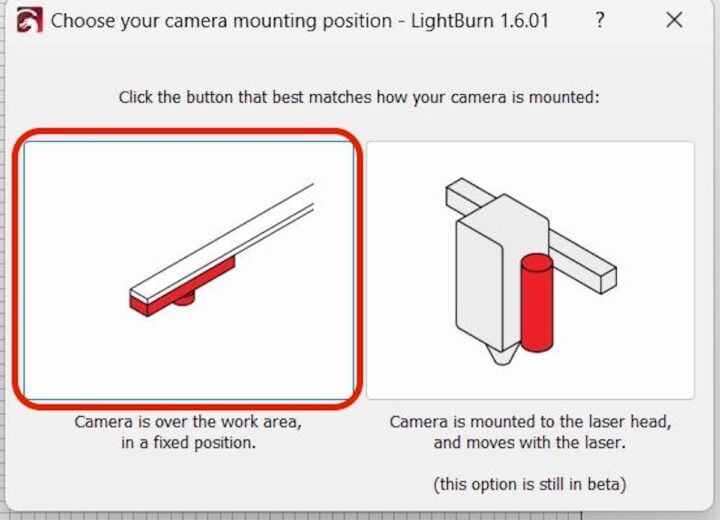 Laser Engraver LightBurn Camera Mounting Position