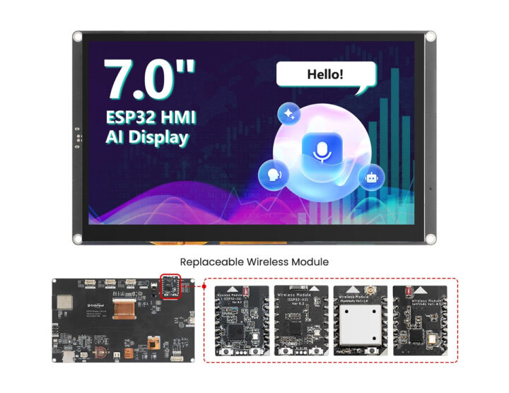 CrowPanel Advance ESP32 S3 display replaceable wireless modules