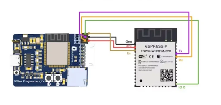 Offline Programmer ESP32 module wiring