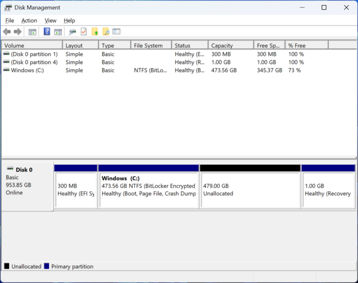 Disk Management partition GEEKOM A6 Ubuntu 24.04