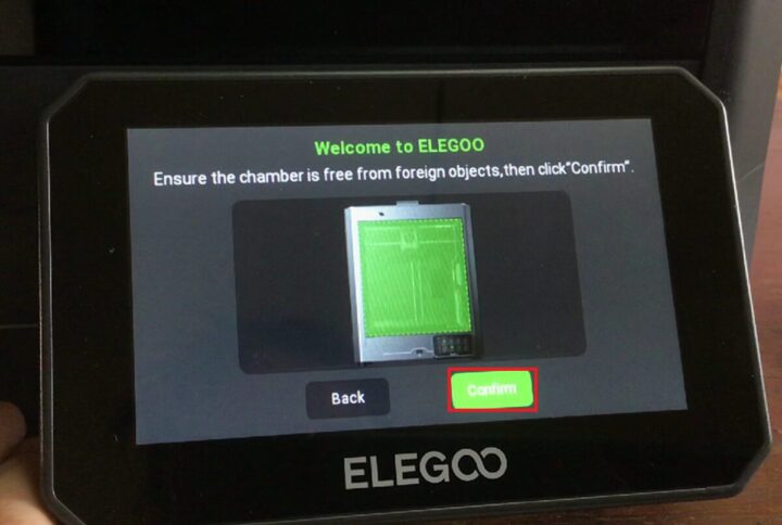 ELEGOO Centauri Carbon 3D printer Touch Sreen Setting ensure the printer chamber