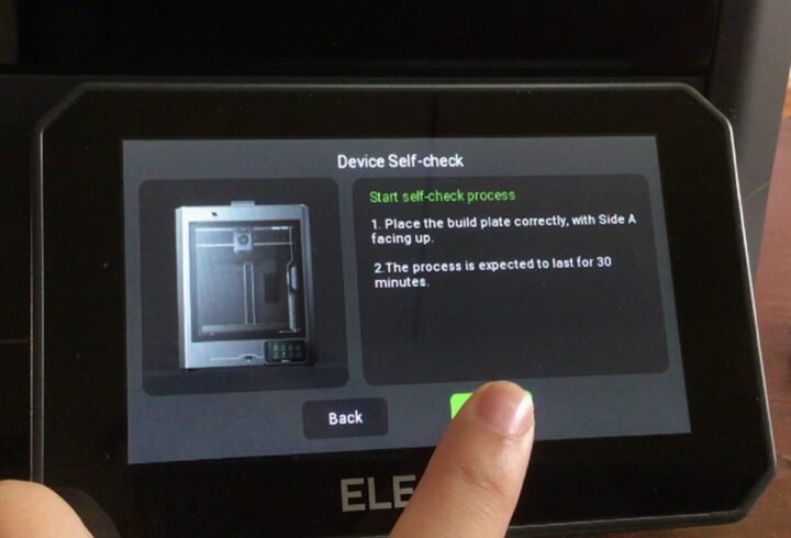 ELEGOO Centauri Carbon 3D printer Touch Sreen Setting enter the initial self check process